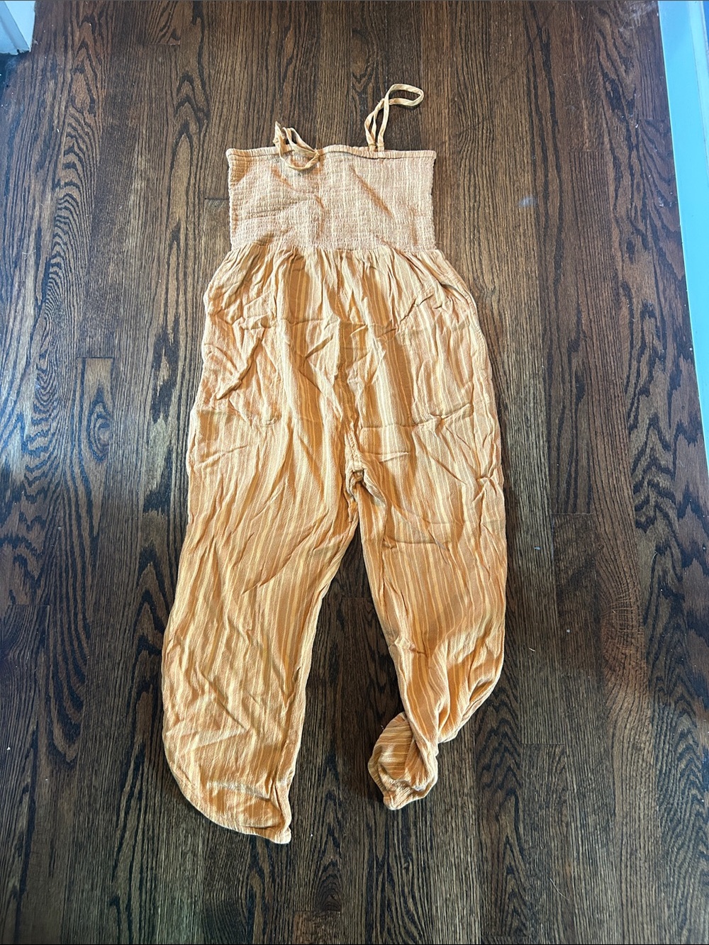 Prana orange Smocked Jumpsuit
